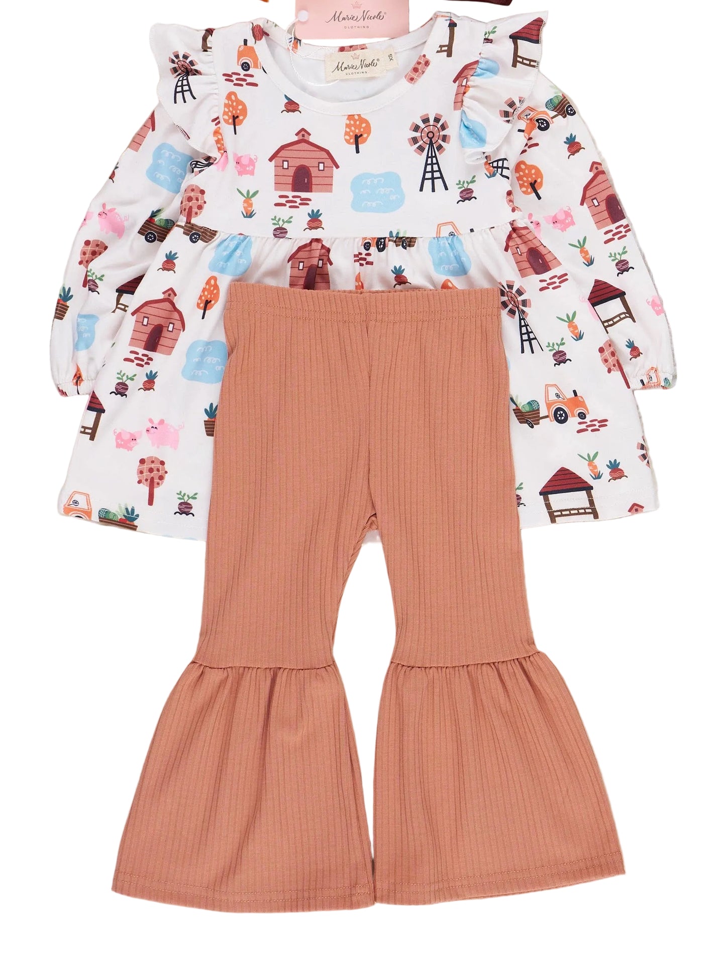 Tan Farmhouse Bell Bottom Outfit