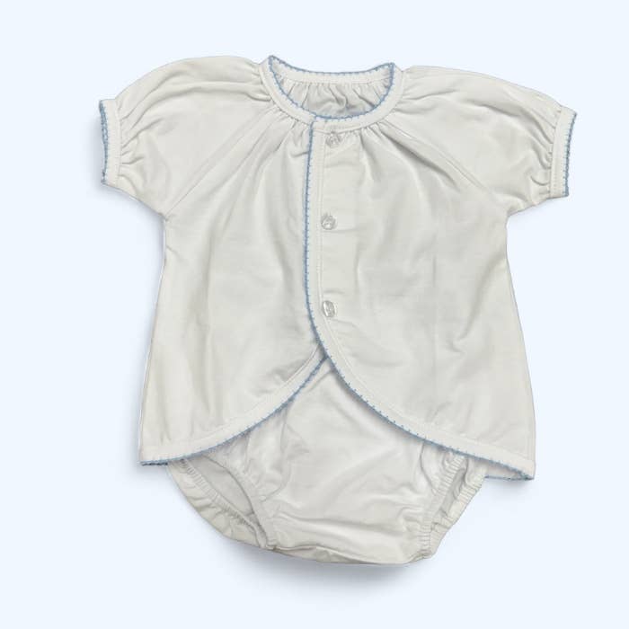 Picot Trim / Swing Diaper Set Baby Gift, Embroidery, Monogra
