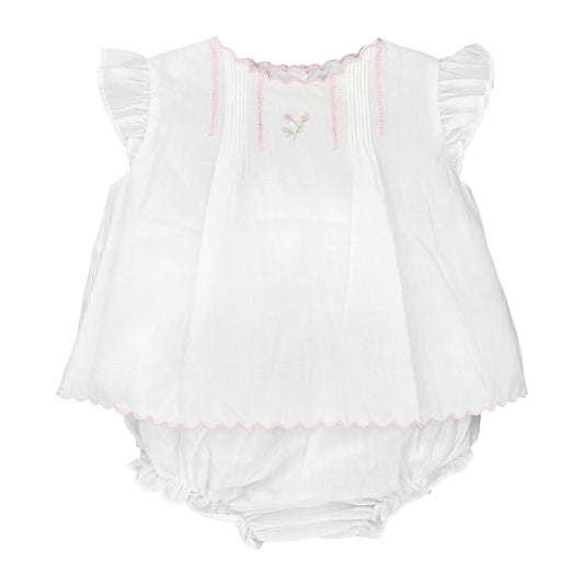 Flower Embroidered Heirloom Diaper Set