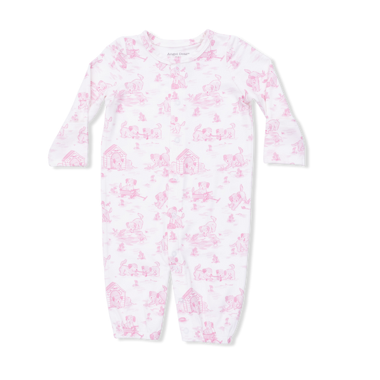 Puppy Toile Pink - Convertible Gown
