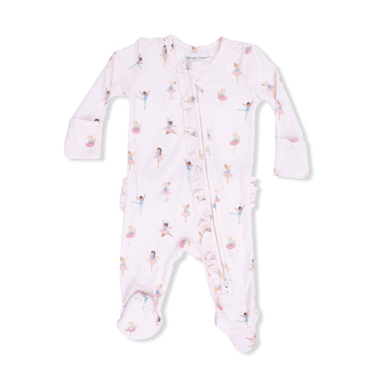 Petite Ballet - 2 Way Ruffle Front Zipper Footie