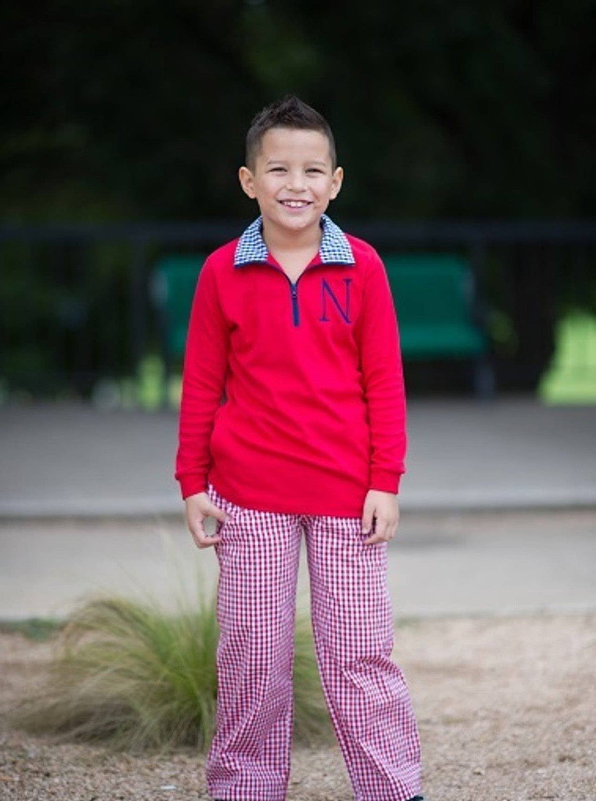Classic Gingham Pants - RED
