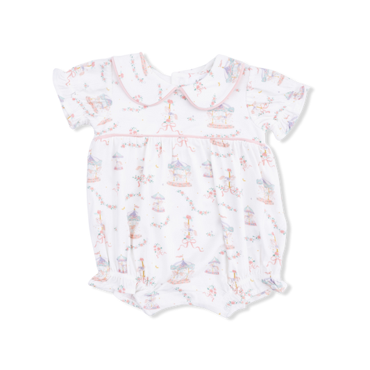 Carousel with Bows - Classic Puff Sleeve Babydoll Bubble