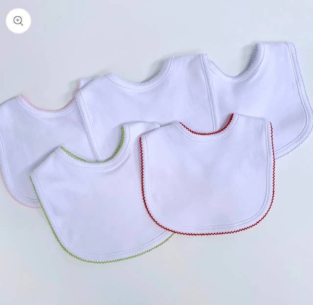 Picot Trim /Bib Newborn, Baby Gift, Embroidery, Monogram